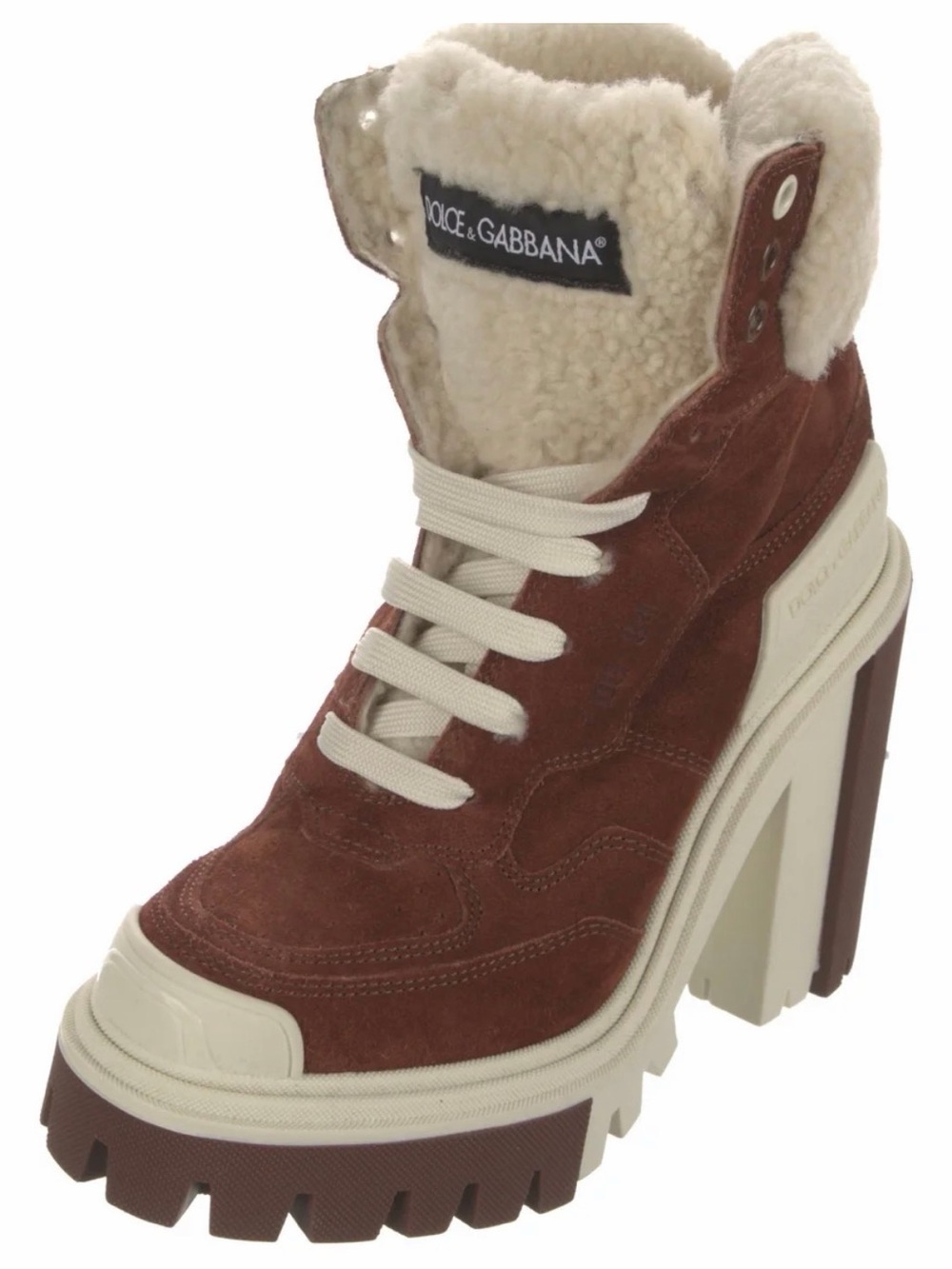 Dolce & Gabbana Brown and White Lug Sole Clogs - Picture 3 of 3